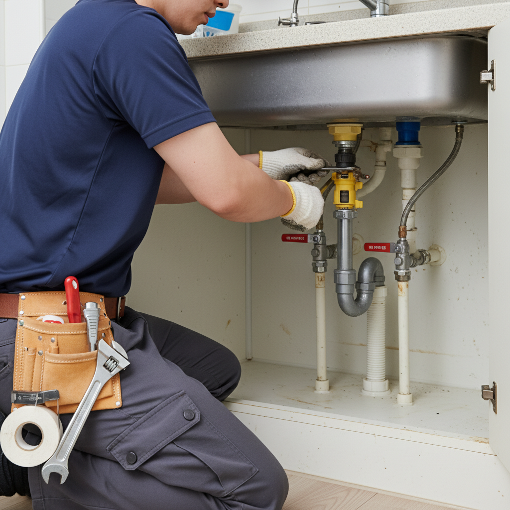 토치로 기존 수전 연결부를 부드럽게 가열하여 분리하고, 실링테이프를 꼼꼼히 감아 새 수전을 설치하는 모습