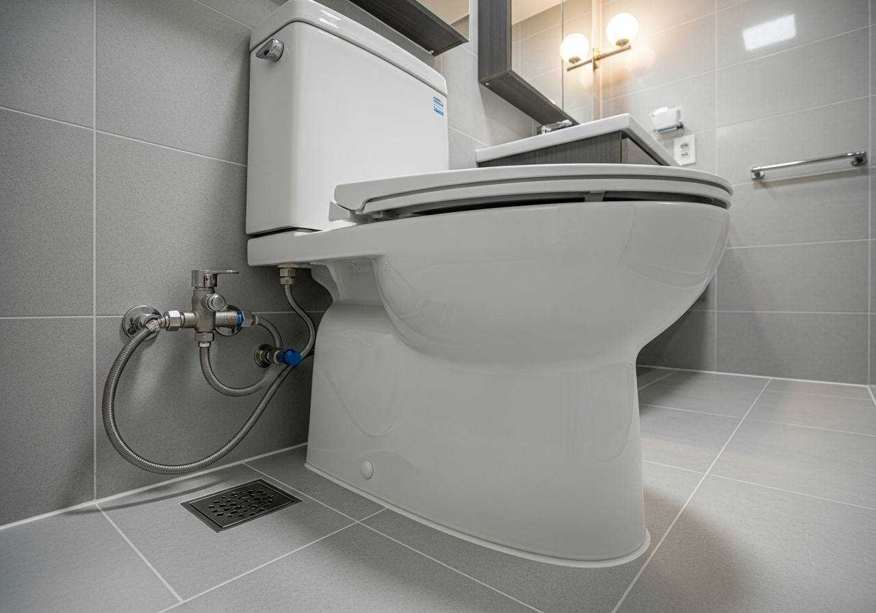 노원구 아파트 양변기 배관 누수 수리 시공 후 - 수리 완료