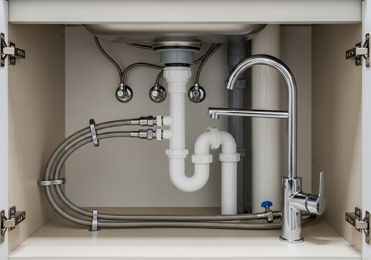 동작구 빌라 주방 수전 교체 시공 후 - 수리 완료