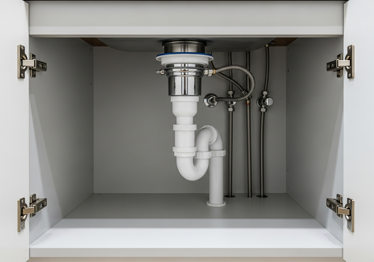 성남 분당 아파트 주방 배관 수리 시공 후 - 수리 완료