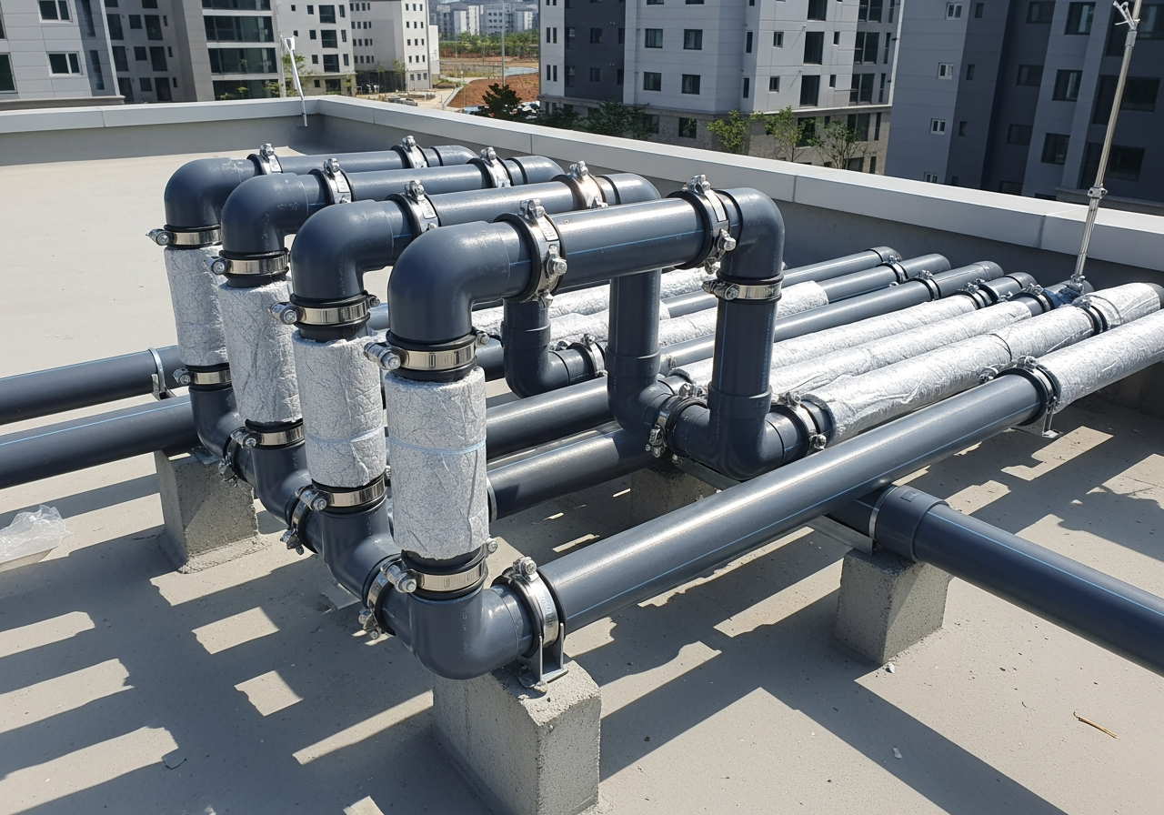 관악구 빌라 옥상 물탱크 배관 수리 시공 후 - 수리 완료