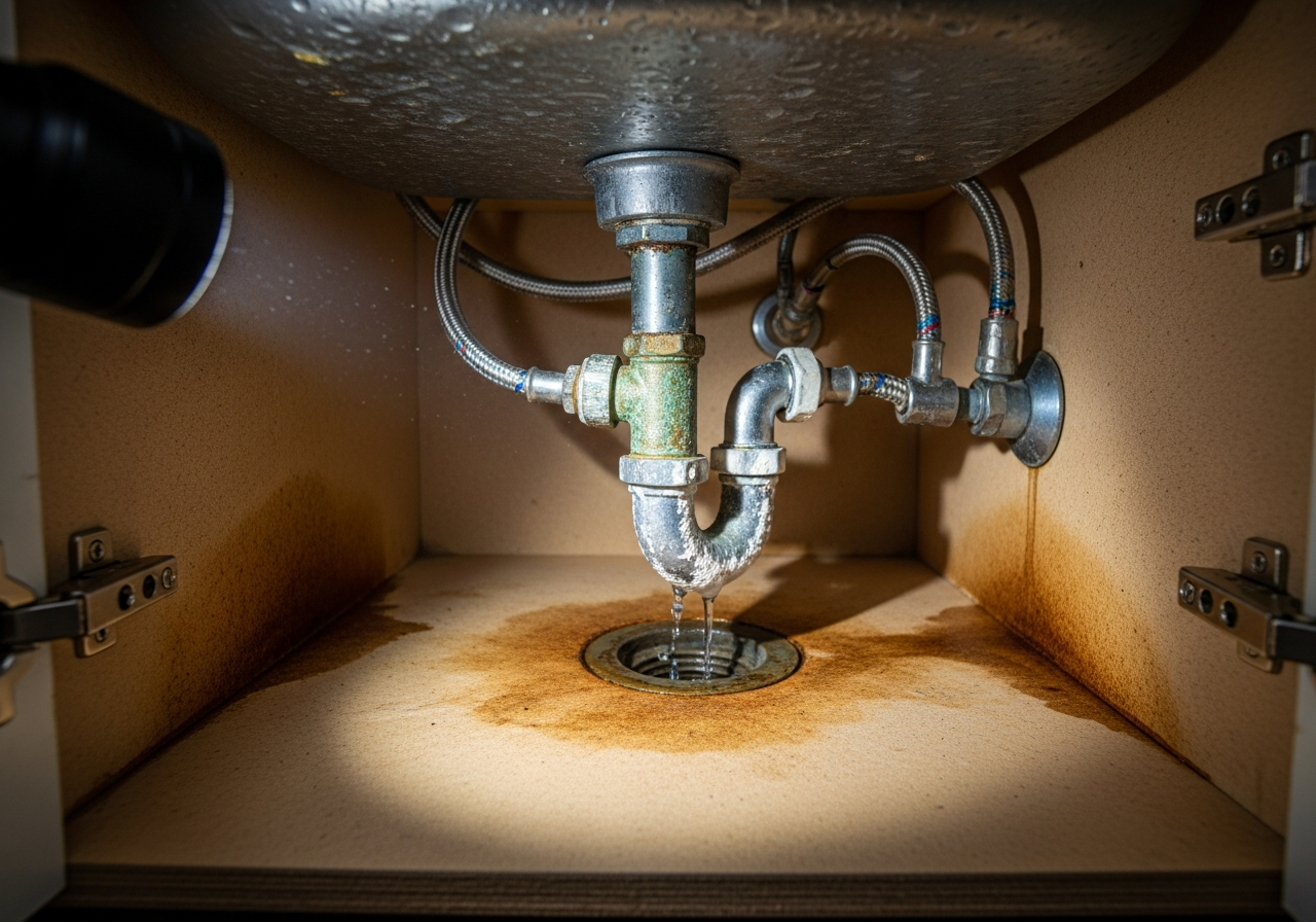 동작구 빌라 주방 수전 교체 시공 전 - 수리 전 상태